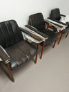 3 x rosewood frame and leather seats and arm rests. Designed by Sven Ivar Dysthe in Norway