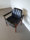 3 x rosewood frame and leather seats and arm rests. Designed by Sven Ivar Dysthe in Norway