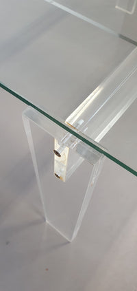 Vintage coffee table made by de Swart. Made of acrylic glass with a glass top