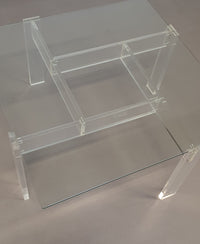 Vintage coffee table made by de Swart. Made of acrylic glass with a glass top