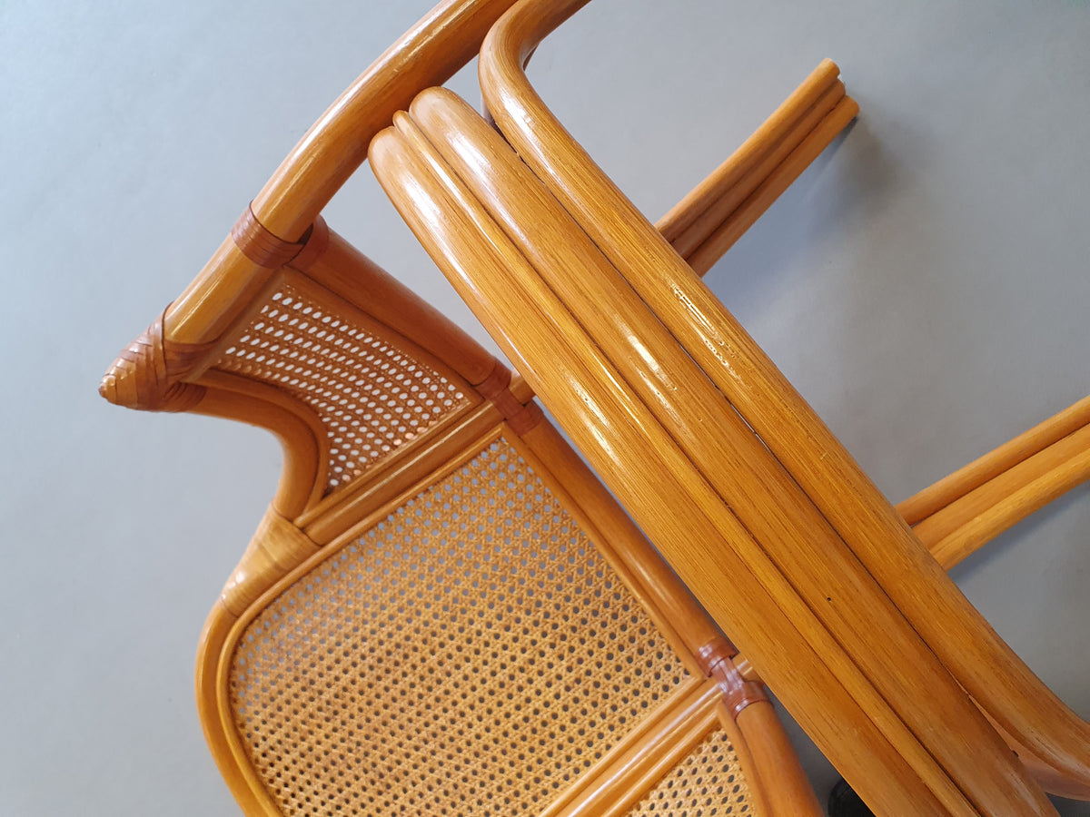 4 x Rattan /Webbing dining chairs 80s in beautiful condition