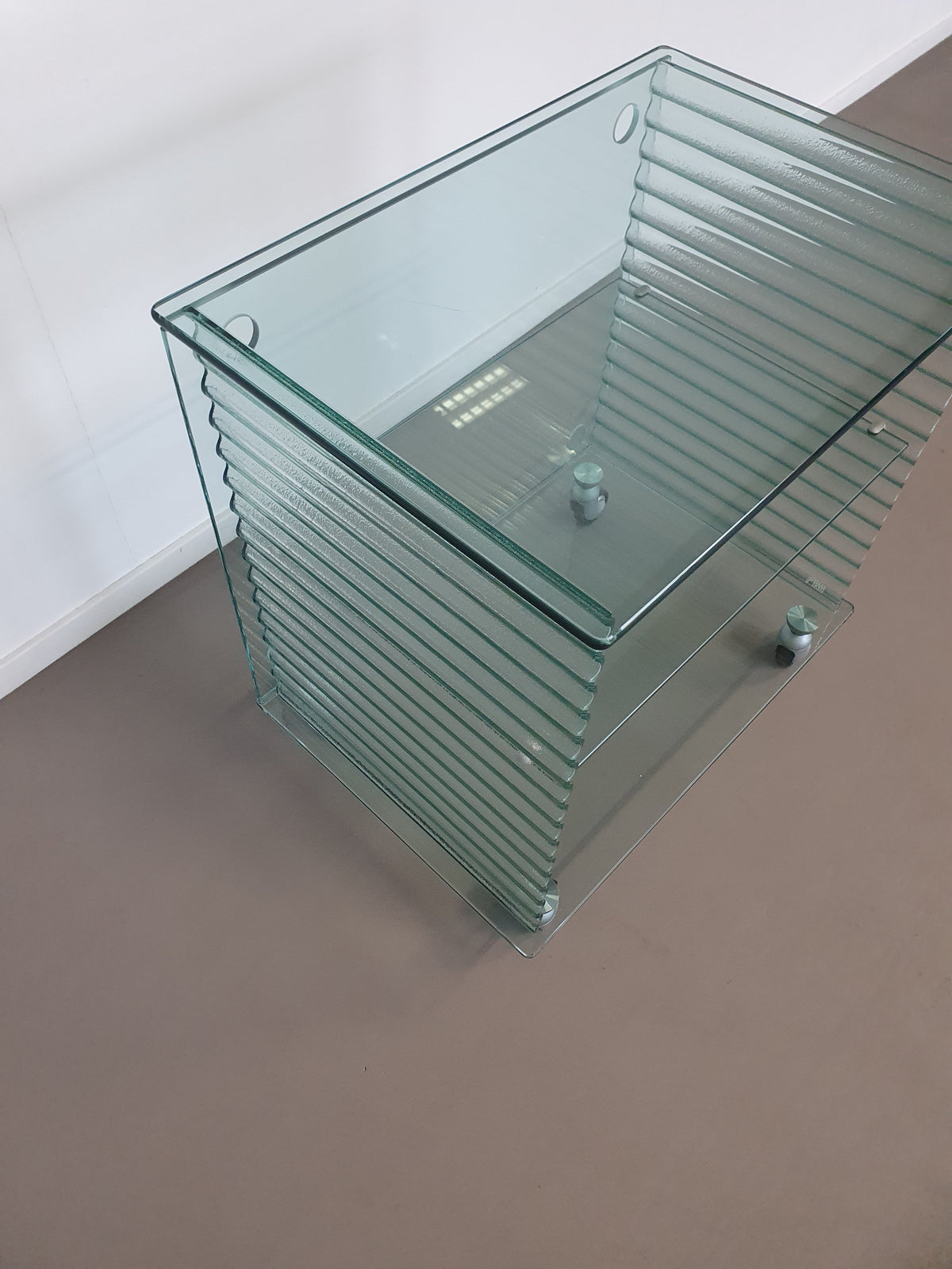 Onda Series Glass Media Cabinet by Ron Arad for Fiam, Italy, 1980