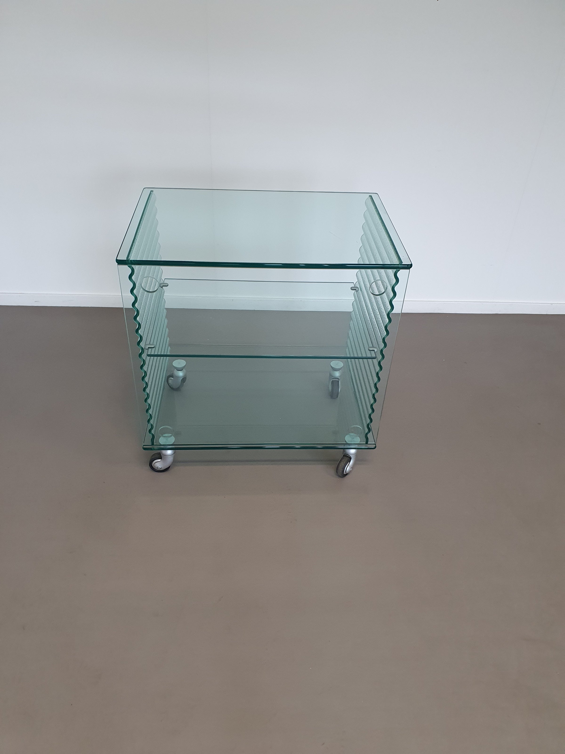 Onda Series Glass Media Cabinet by Ron Arad for Fiam, Italy, 1980