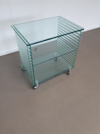 Onda Series Glass Media Cabinet by Ron Arad for Fiam, Italy, 1980