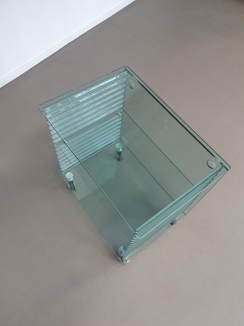 Onda Series Glass Media Cabinet by Ron Arad for Fiam, Italy, 1980