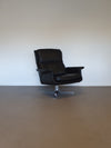 2 x calf black leather lounge chair. Made in Italy