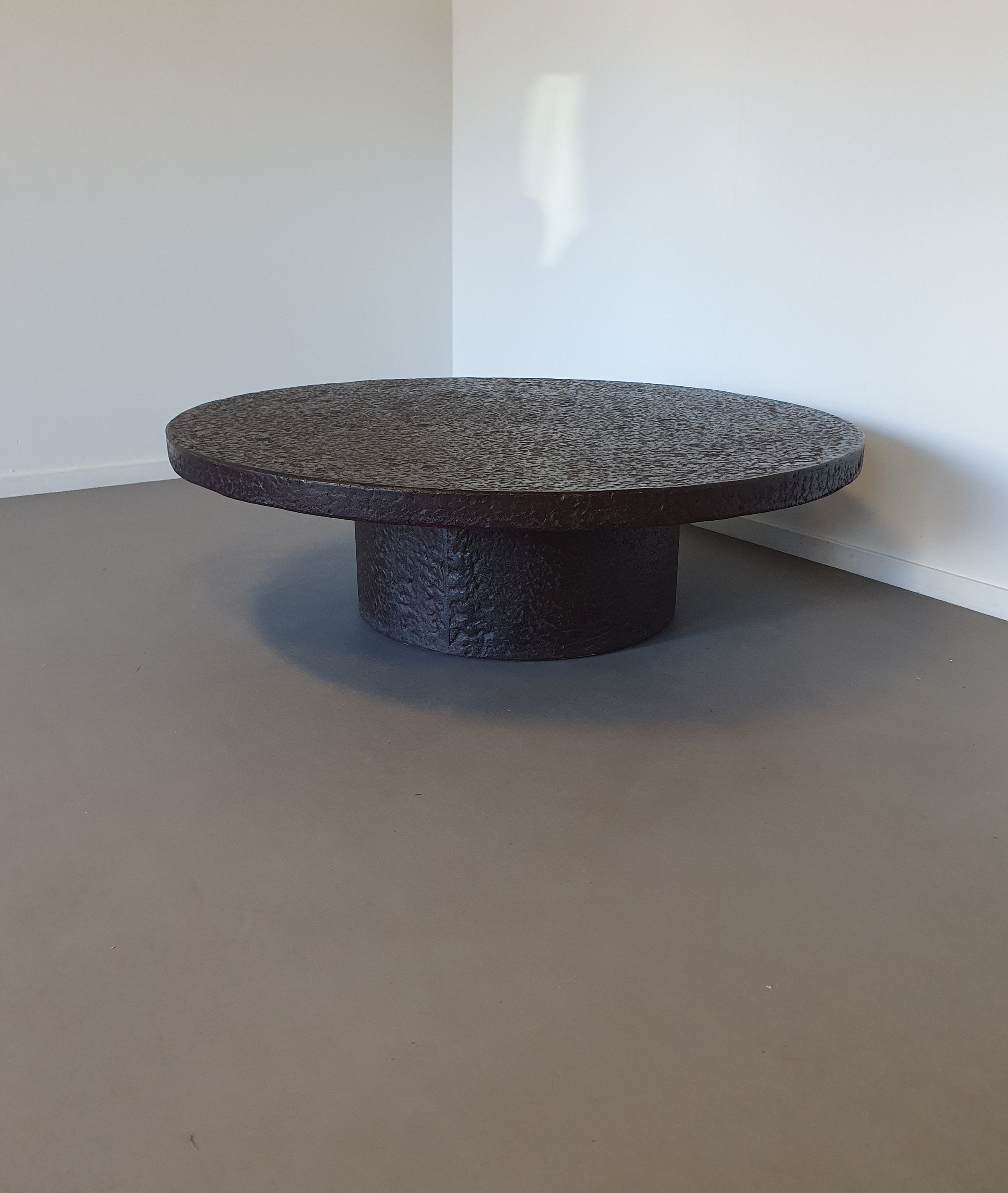 Beautiful composite, resin stone look brutalist coffee table