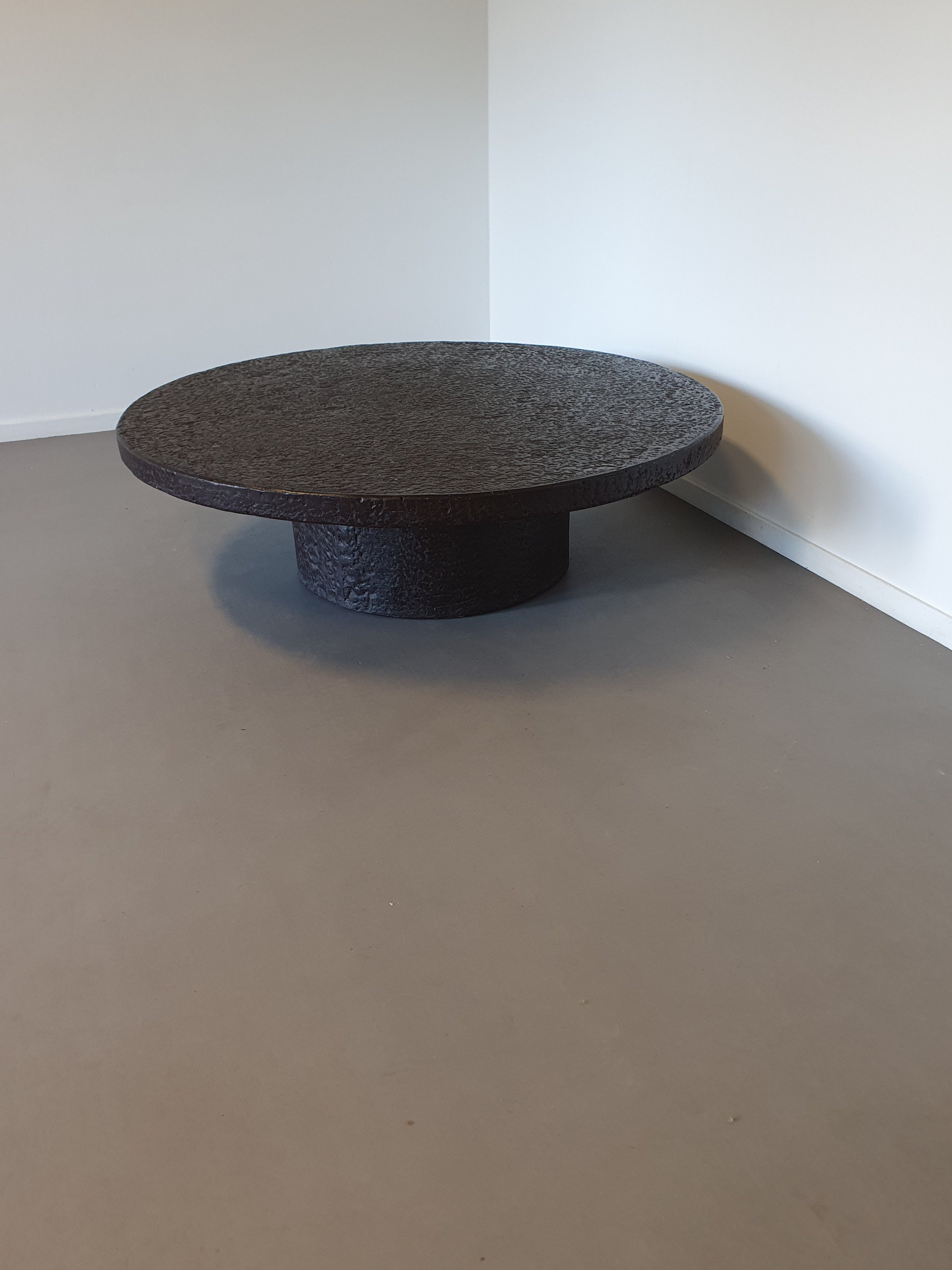 Beautiful composite, resin stone look brutalist coffee table