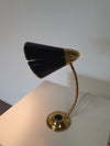 Mid-century brass big button table lamp