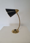 Mid-century brass big button table lamp