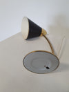 Mid-century brass big button table lamp