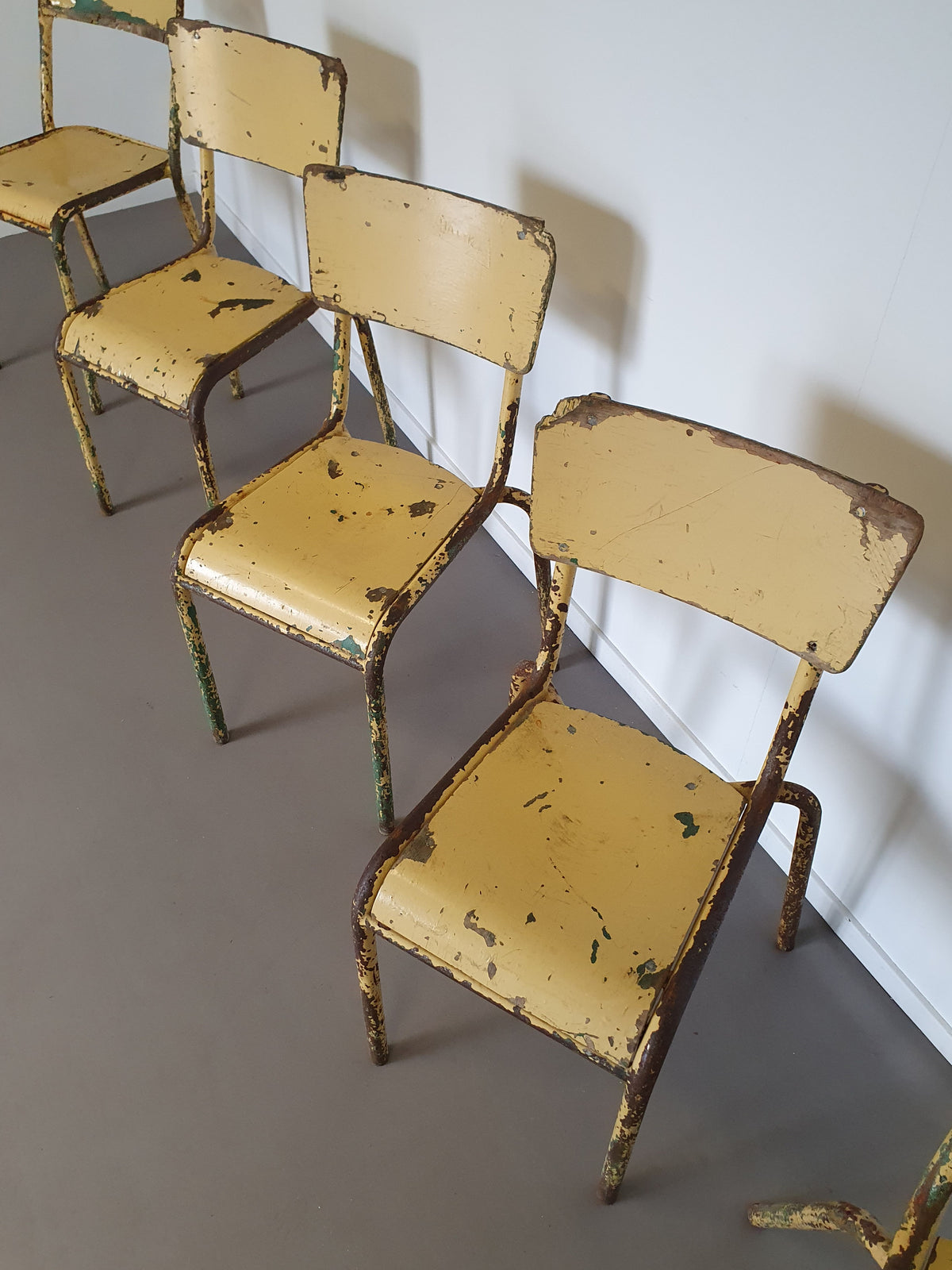 Old stacking school chairs 1950s