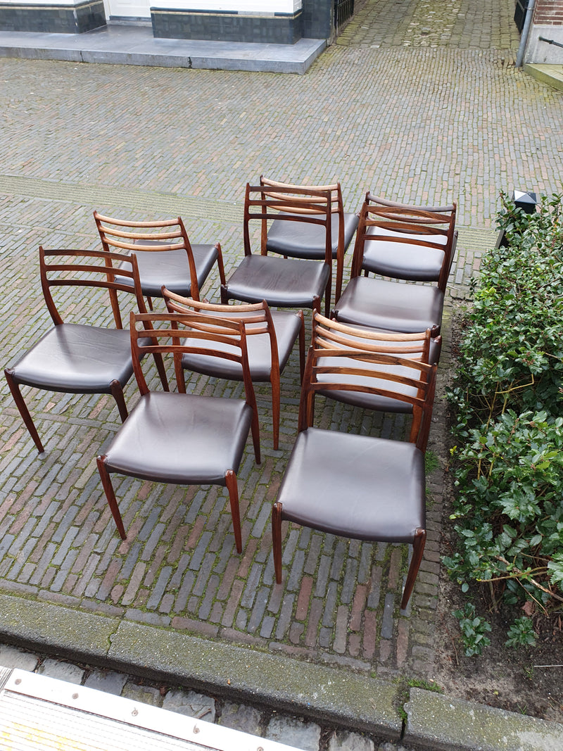 Niels O. Møller Dining Chairs Model 78 by J.L Møllers Møbelfabrik in Denmark