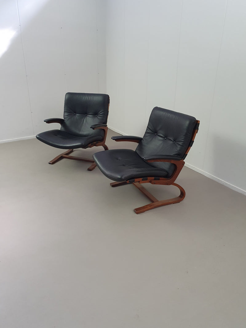 Vintage Kengu loungestoelen van Elsa &amp; Nordahl Solheim voor Rybo Rykken &amp; Co