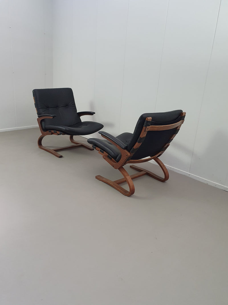 Vintage Kengu lounge chairs  by Elsa & Nordahl Solheim for Rybo Rykken & Co