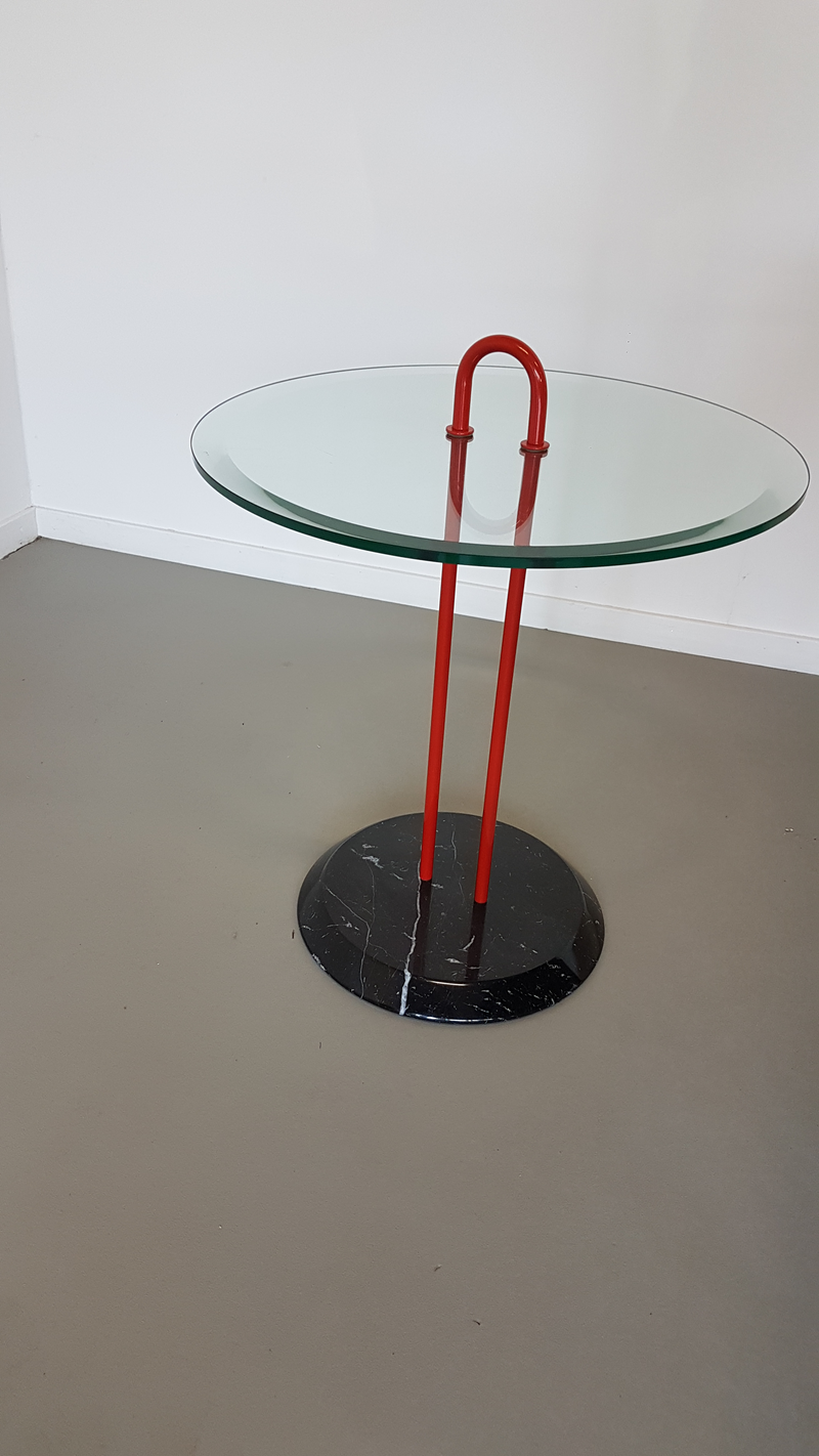 side table Cattelan Italy glass marble by Vico Magistretti