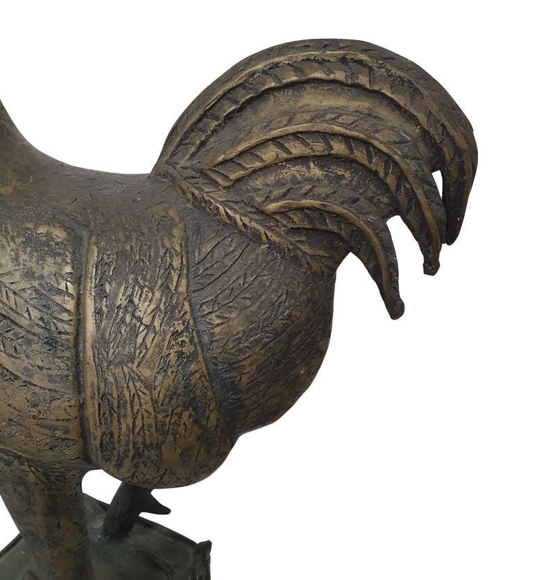 Large bronze / brass African Benin rooster