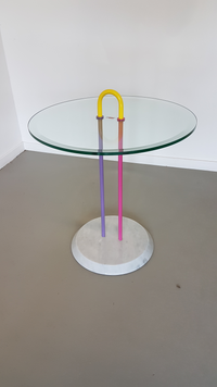 side table Cattelan Italy glass marble by Vico Magistretti