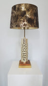 Unique brutalist table lamp - silver-plated aluminum - Willy Luyckx for Aluclair - 1960s