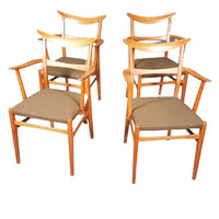 Set of 4 Dutch wooden dining armchairs in Danish style. 1950s