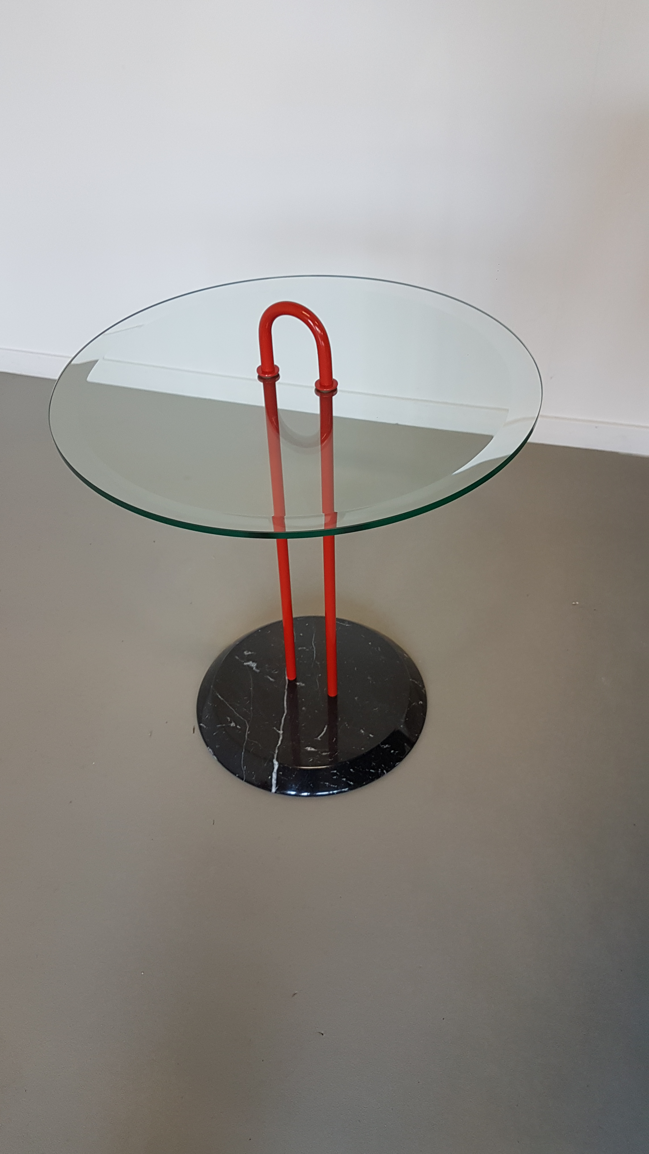 side table Cattelan Italy glass marble by Vico Magistretti