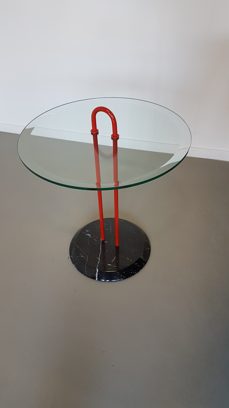 side table Cattelan Italy glass marble by Vico Magistretti