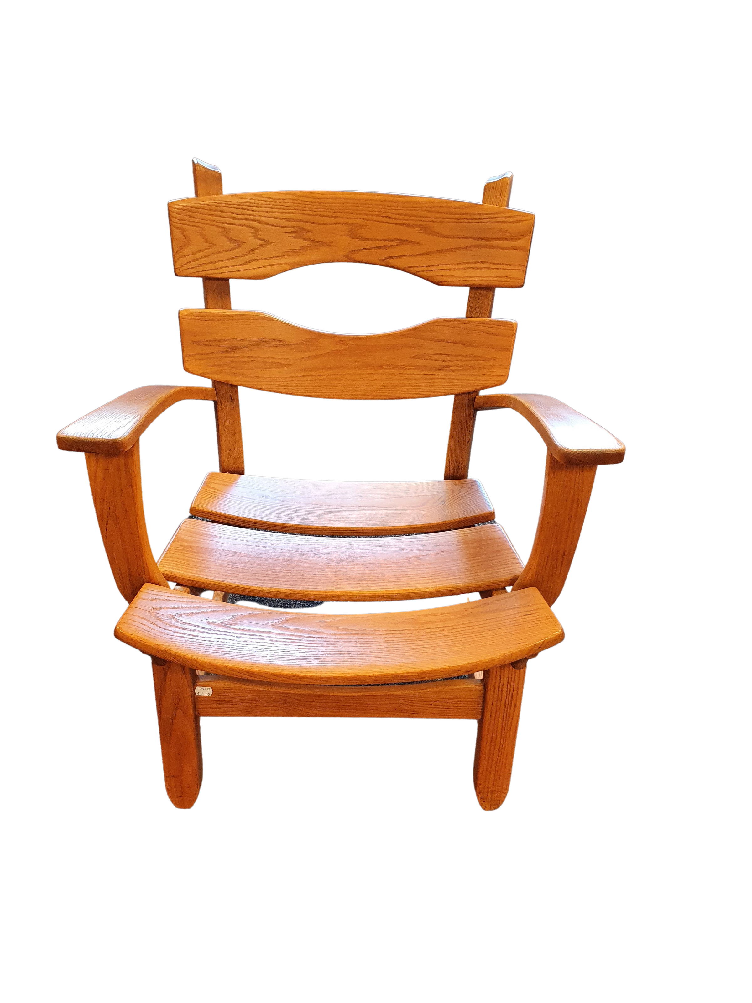 Brutalist Chair in Oak by Dittmann & Co for Awa Radbound, 1970