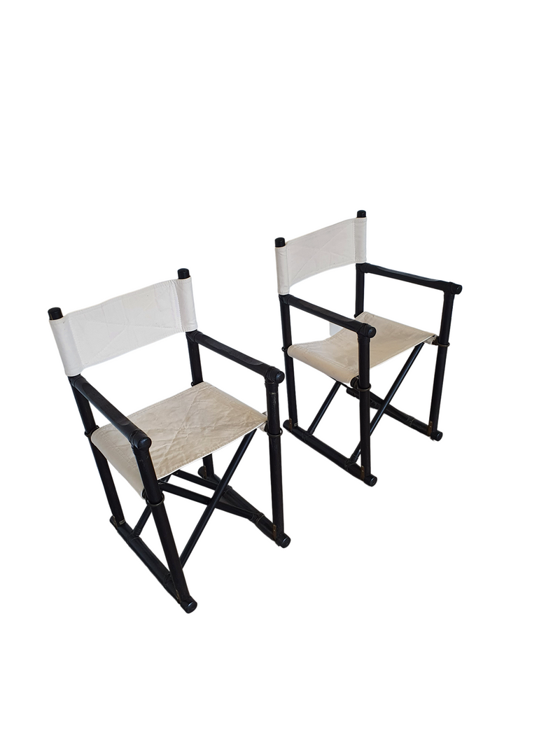 Extremely rare set of director's chairs by Pierantonio Bonacina